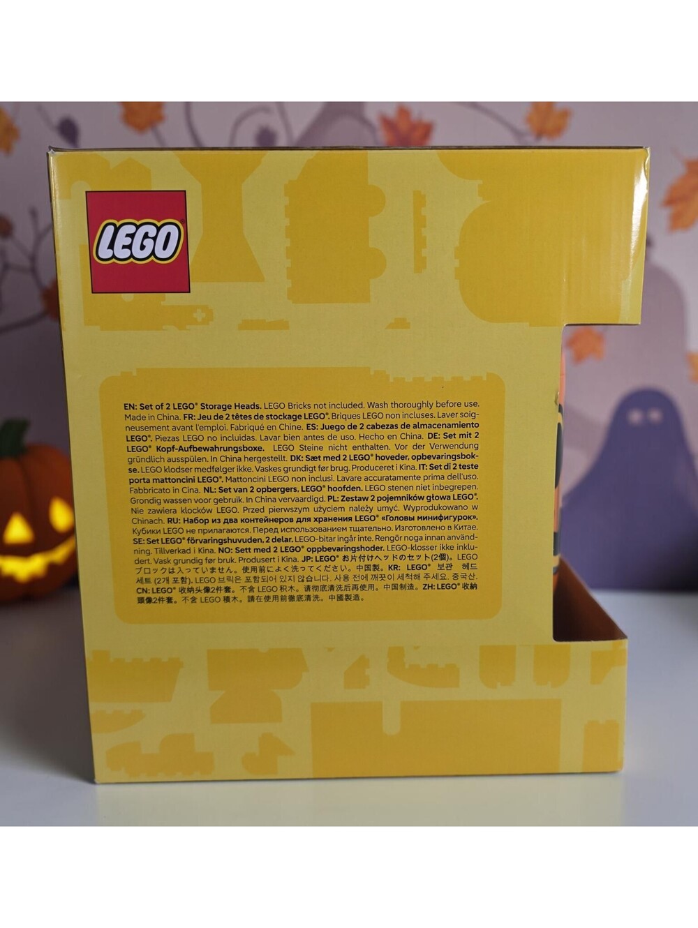 LEGO Halloween Storage Heads Large Pumpkin Skeleton 2 Pc NIB 2020 - Picture 13 of 15